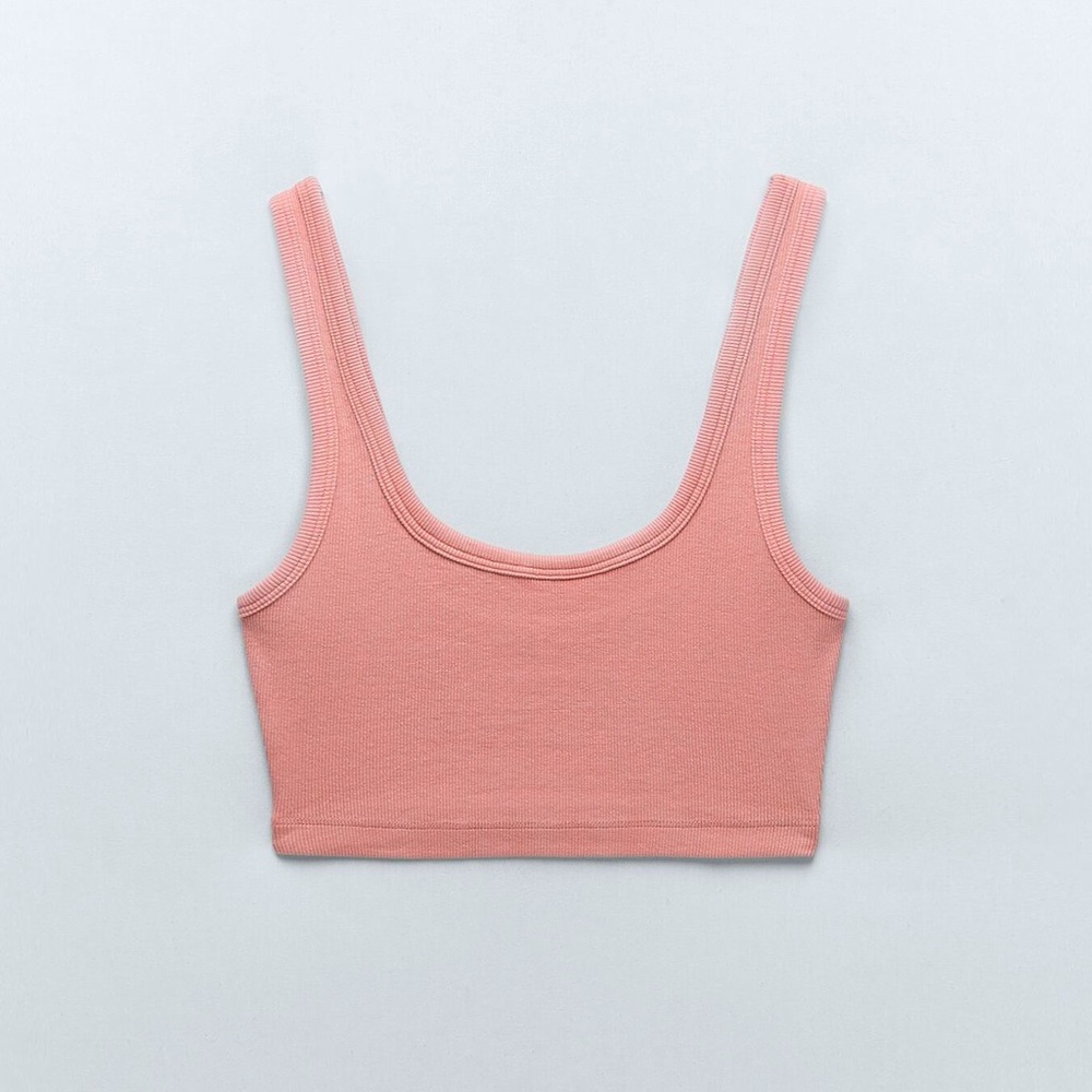 Pink Zara Washed Effect Crop Top